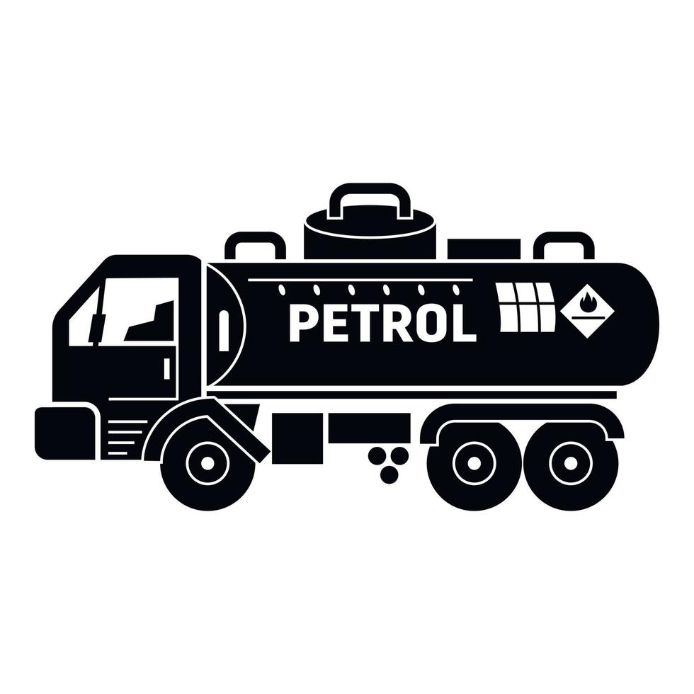 icono de tanque de camión de gasolina, estilo simple vector