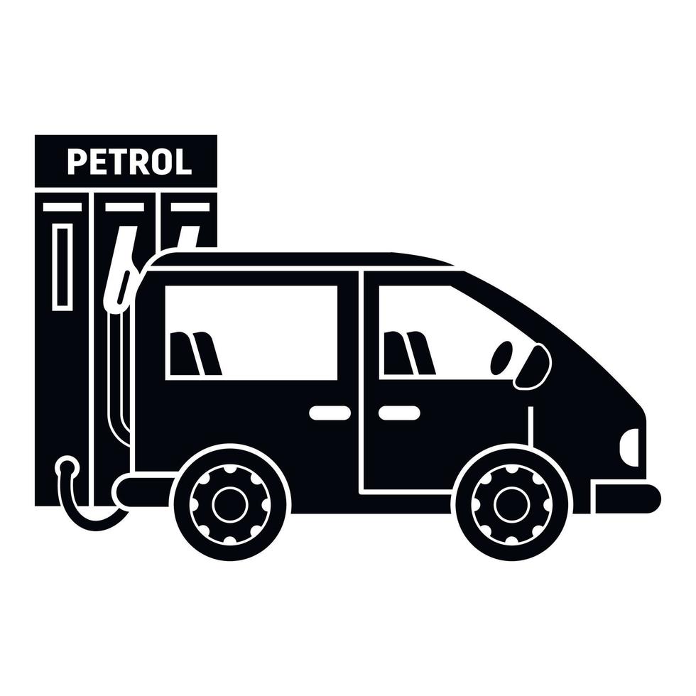 icono del depósito de combustible de la furgoneta, estilo sencillo vector