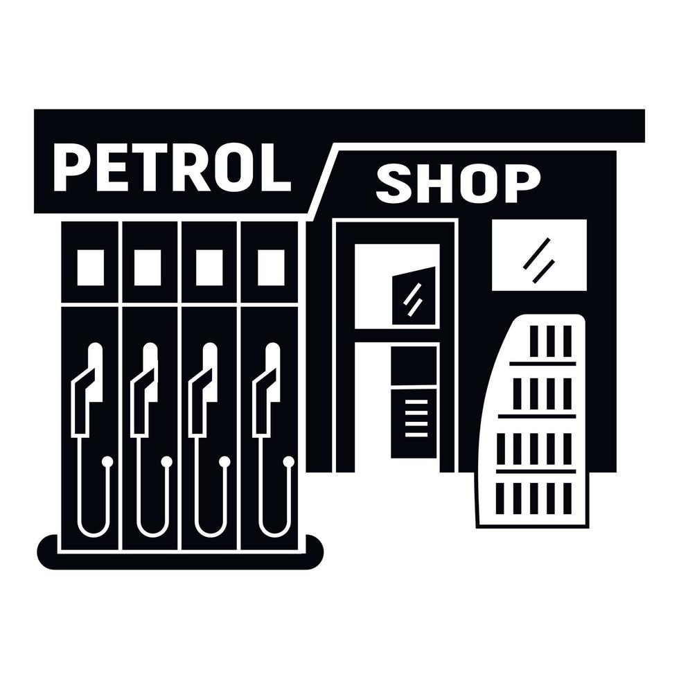 icono de la tienda de la gasolinera, estilo simple vector