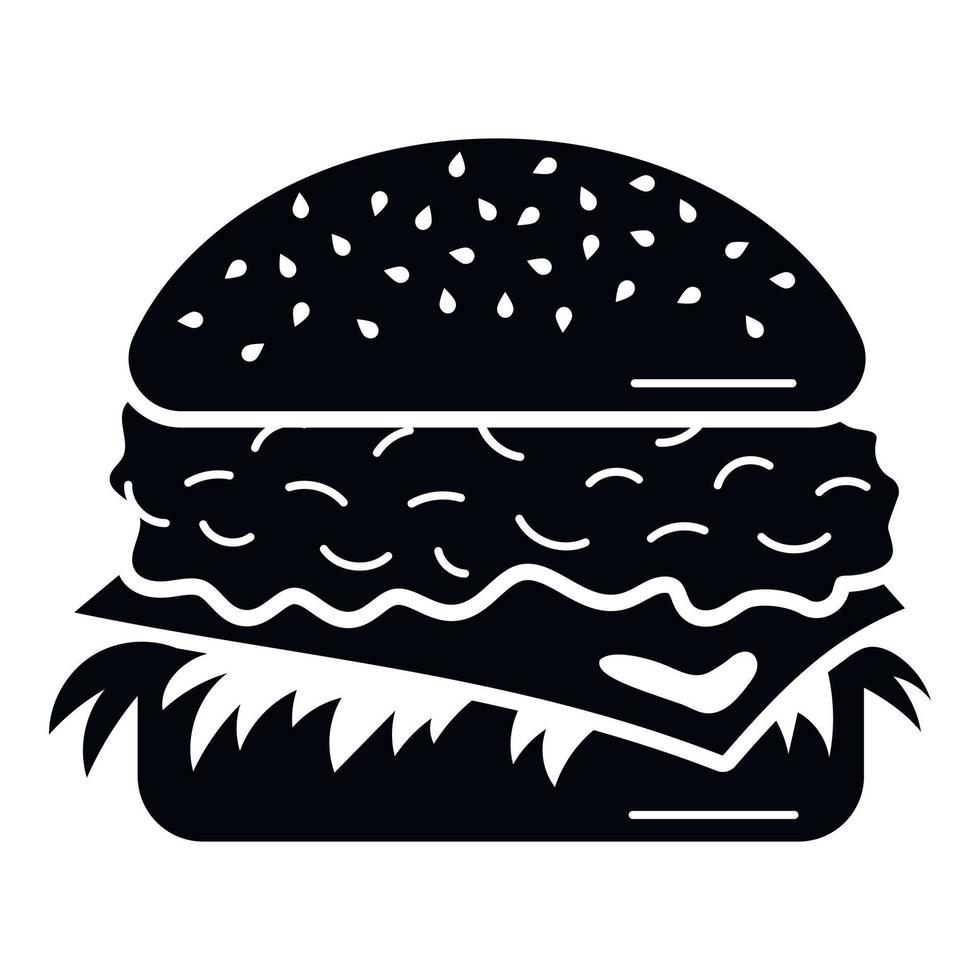 Tasty burger icon, simple style vector