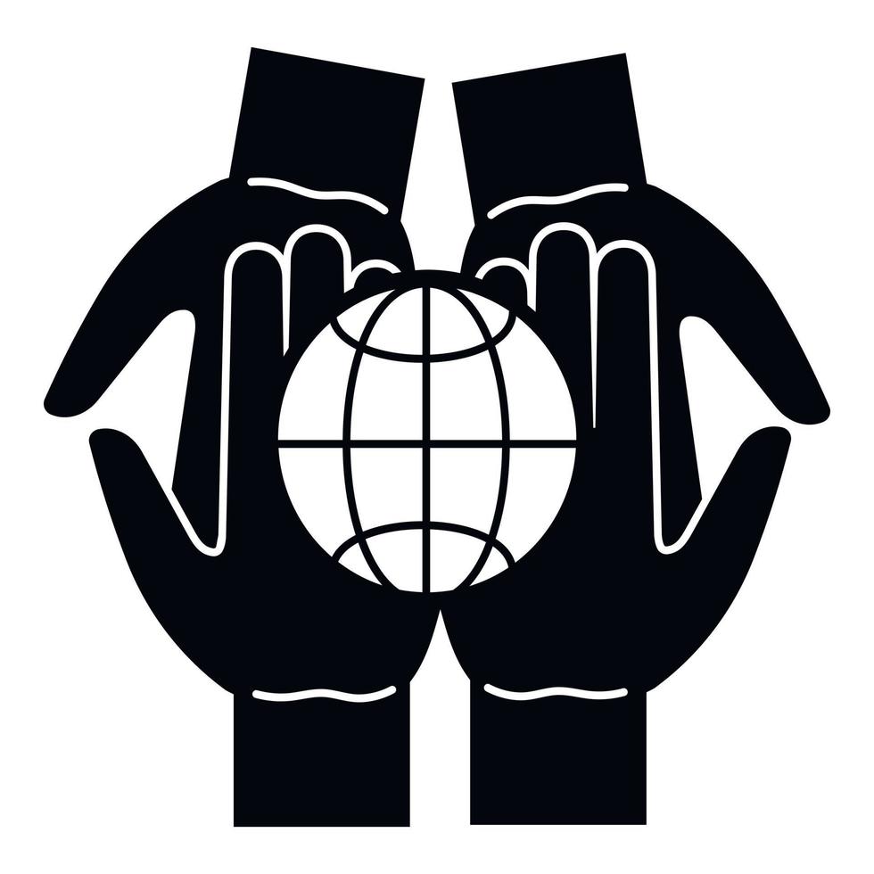 Global unity hands icon, simple style vector