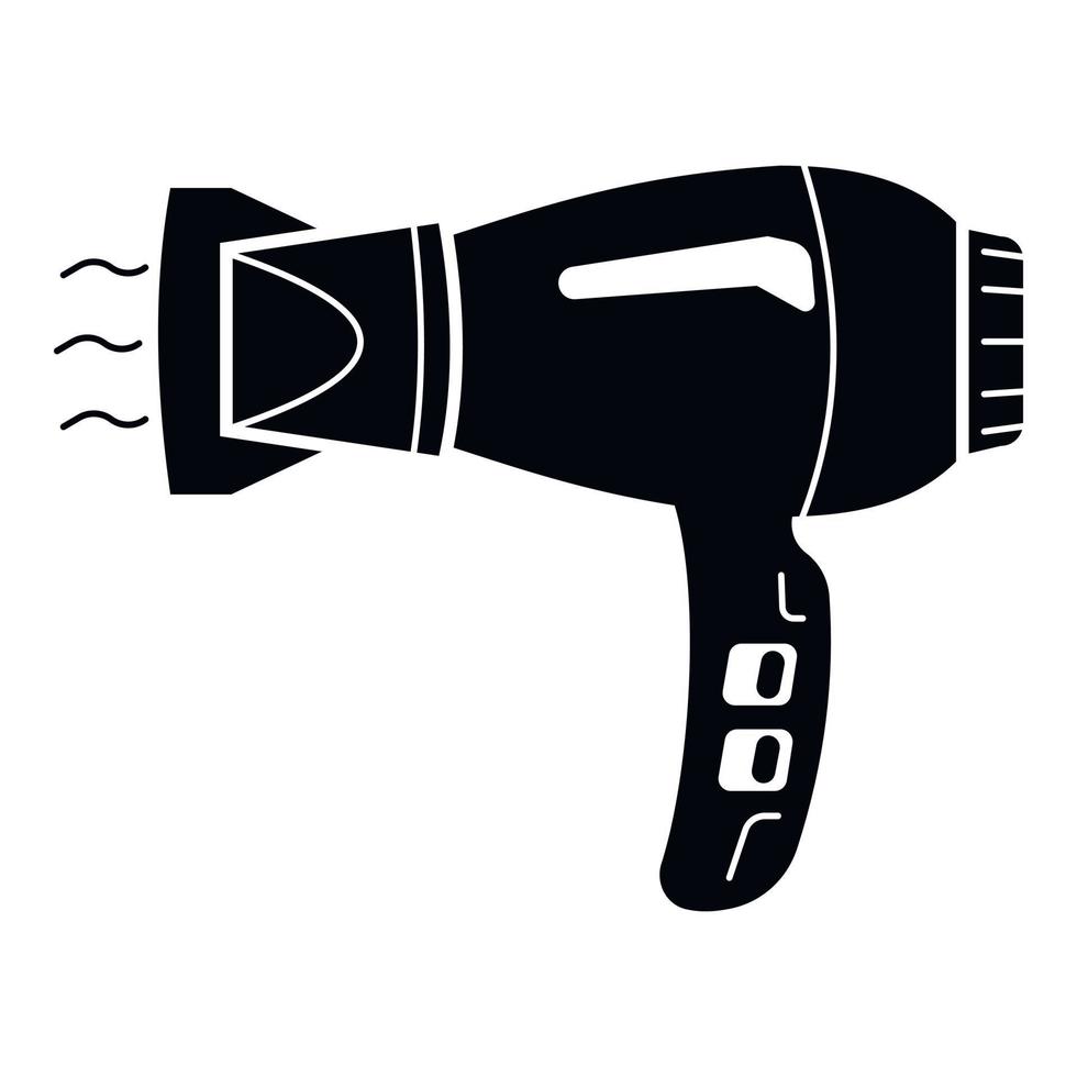 Hot hair dryer icon, simple style vector