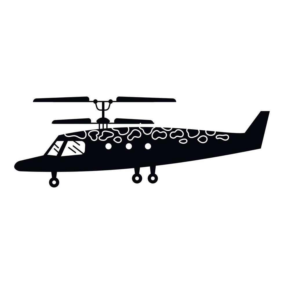 Camo helicopter icon, simple style vector