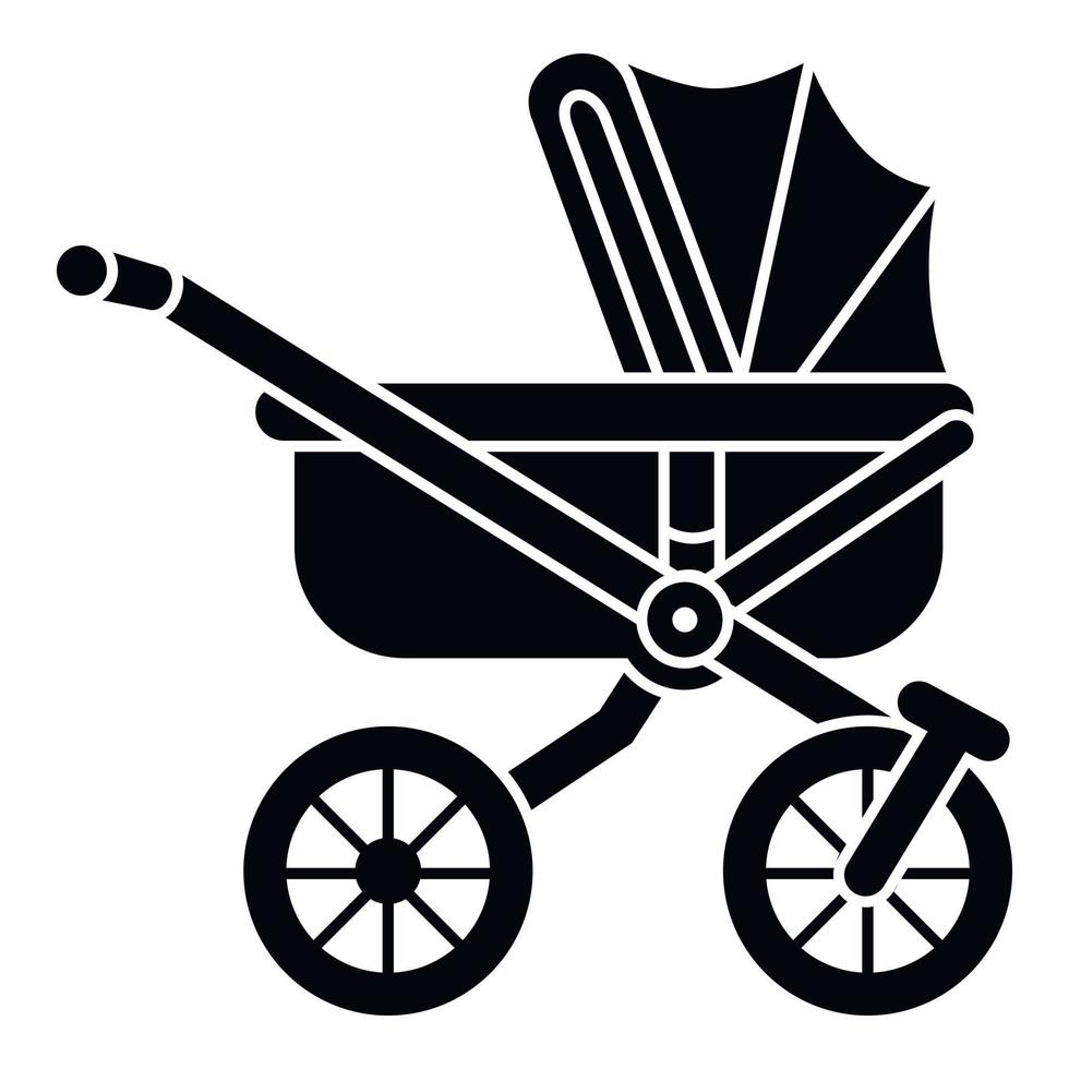 Infant baby pram icon, simple style vector