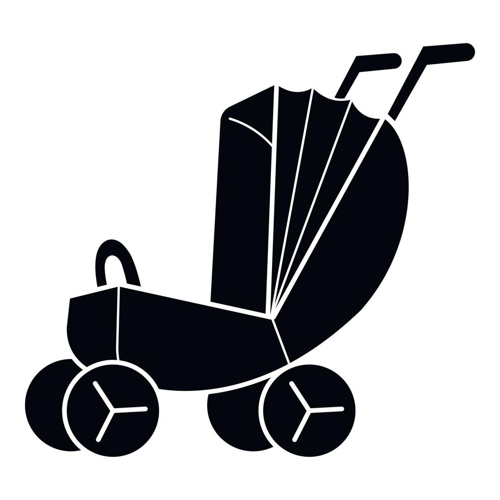 Newborn pram icon, simple style vector