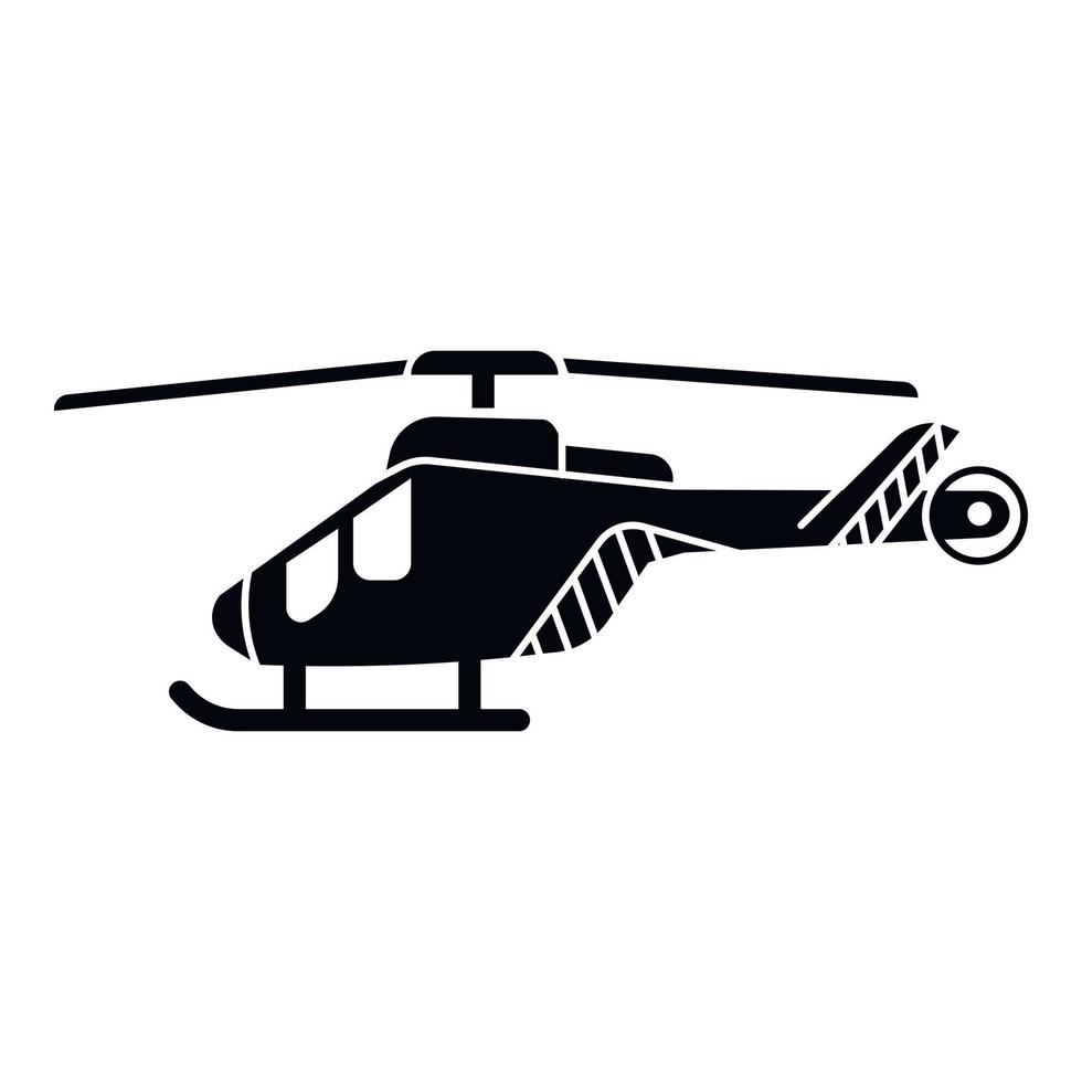 Metal helicopter icon, simple style vector