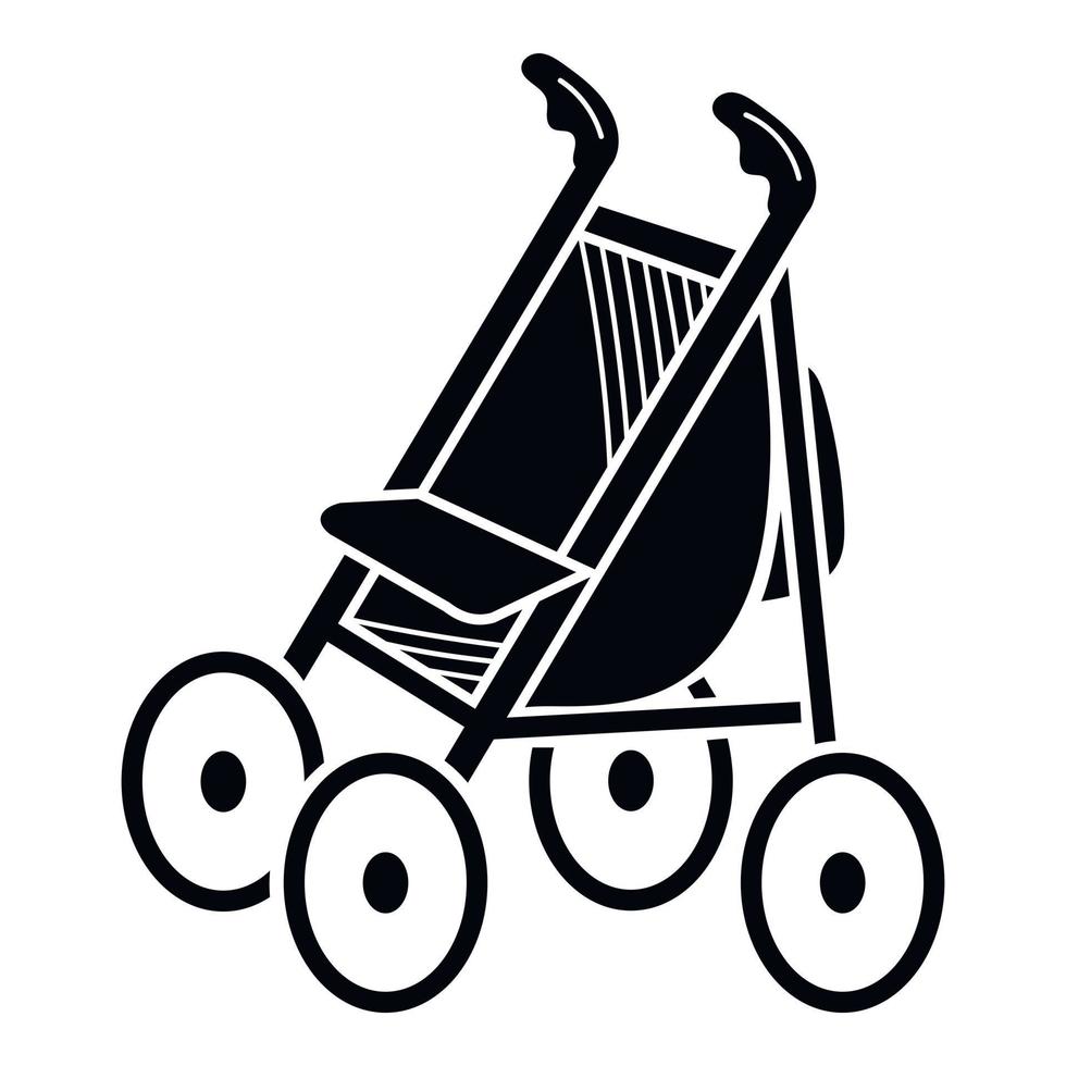 Classic stroller icon, simple style vector