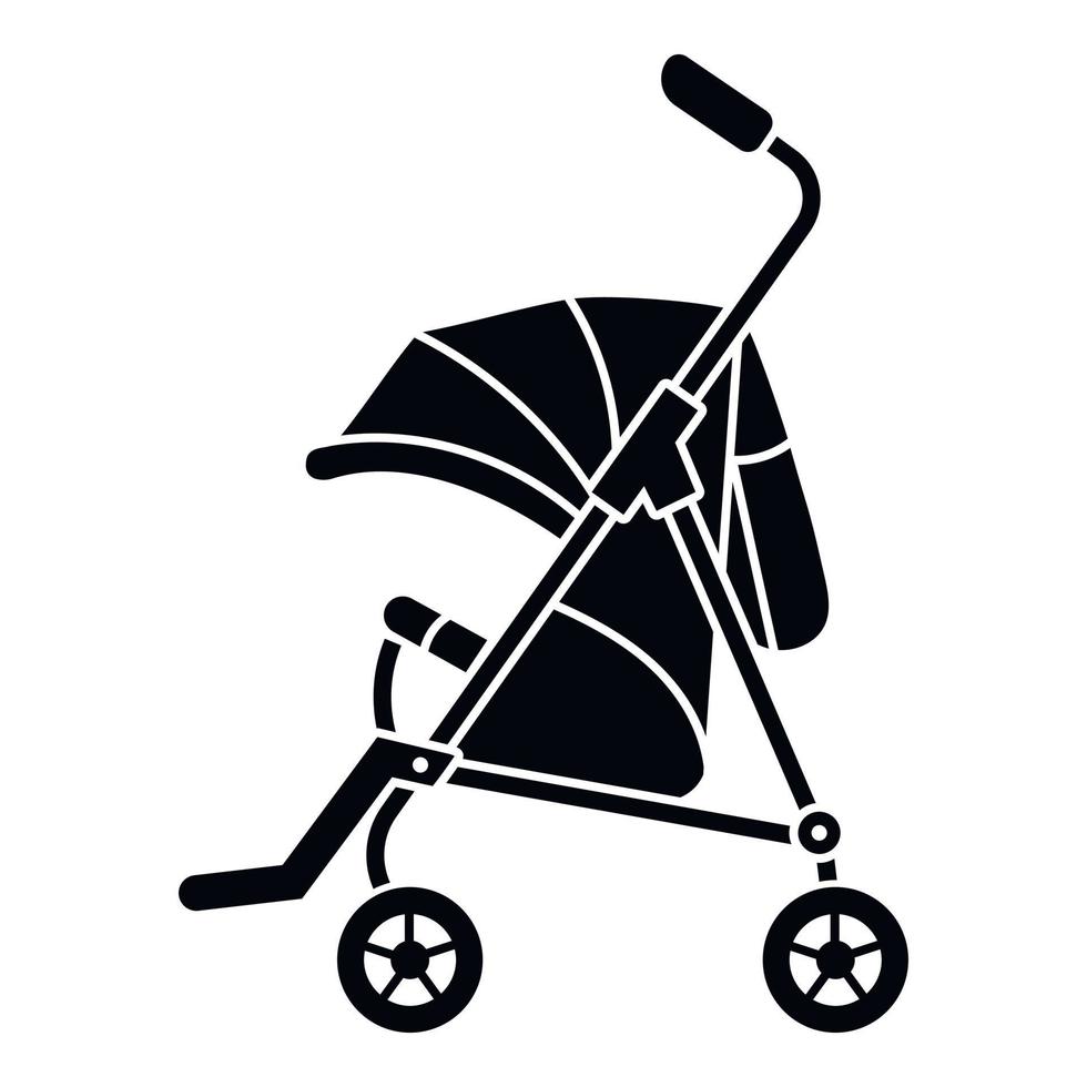 Baby carriage icon, simple style vector