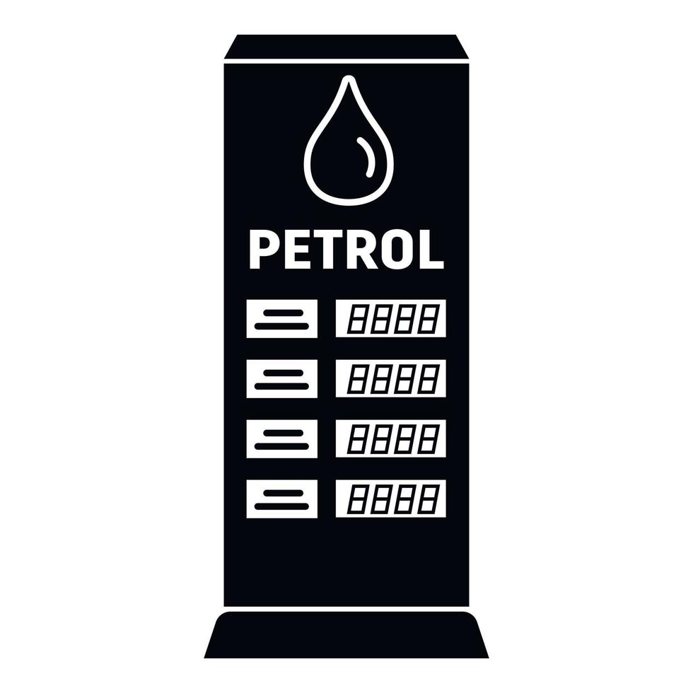 icono de la junta de impuestos de gasolina, estilo simple vector