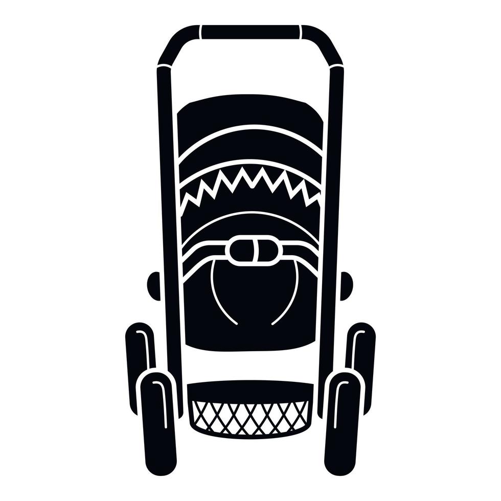 Infant stroller icon, simple style vector