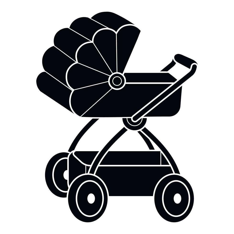 Family pram icon, simple style vector