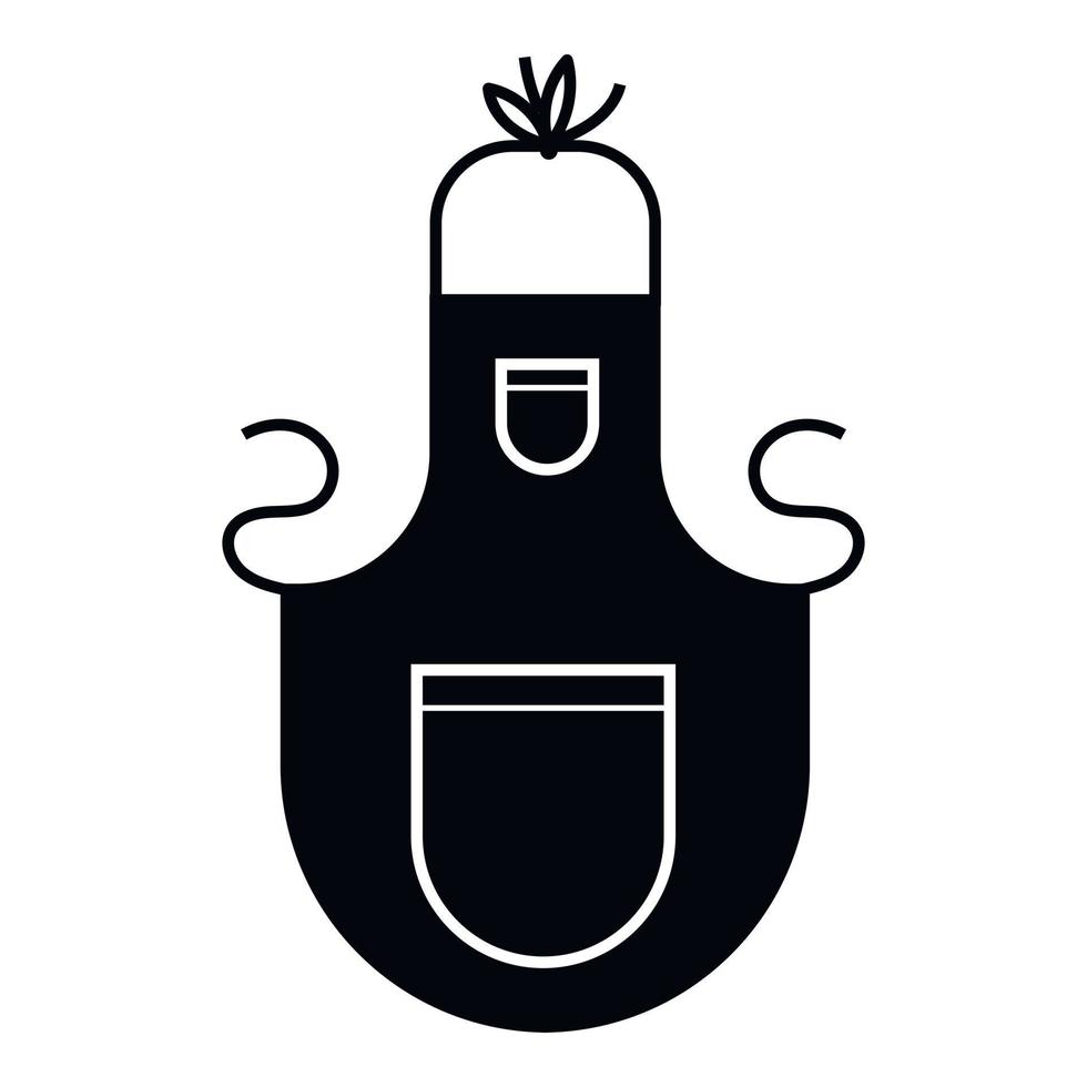 icono de delantal culinario, estilo simple vector