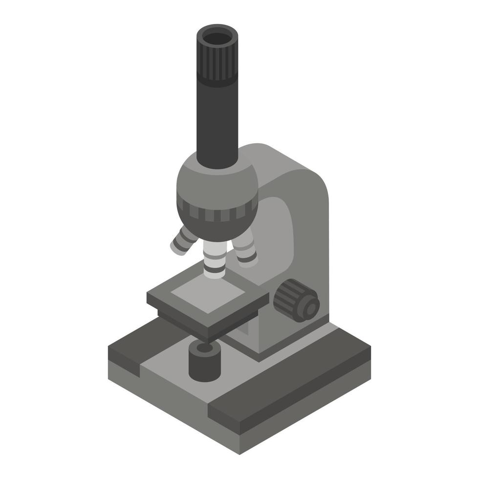 Medical microscope icon, isometric style vector
