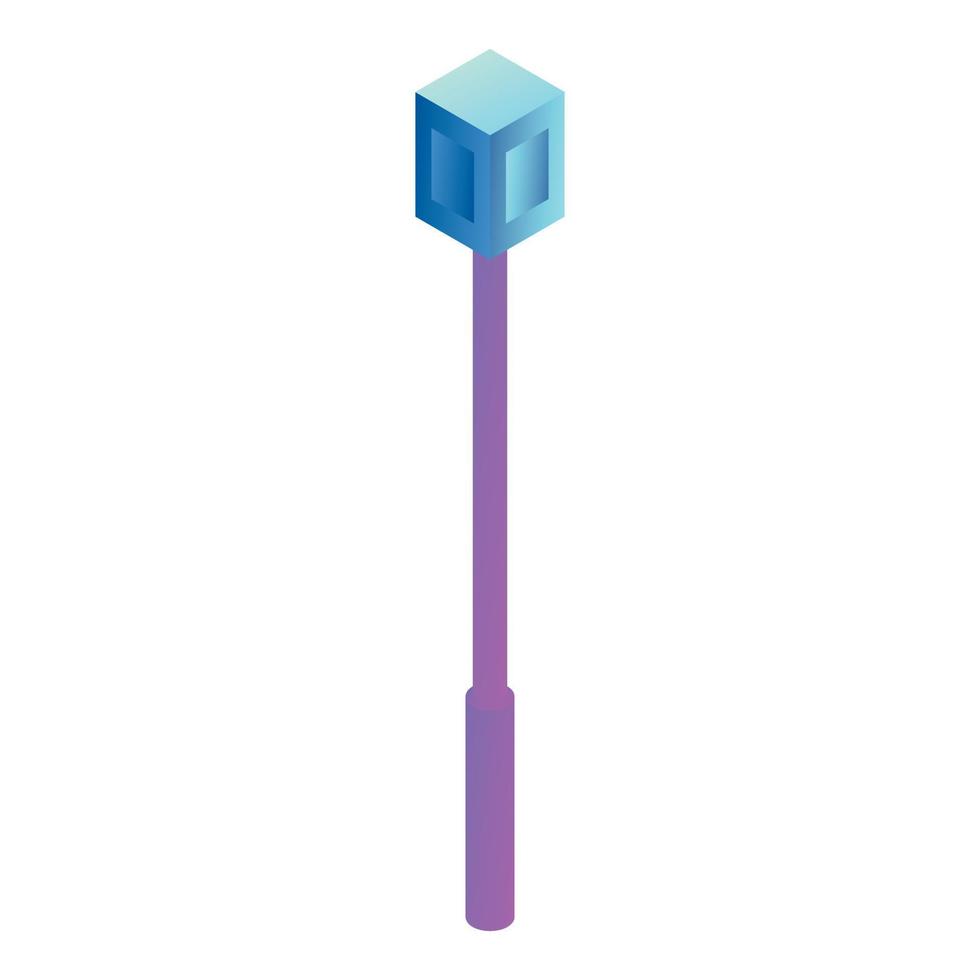 Street light pillar icon, isometric style vector