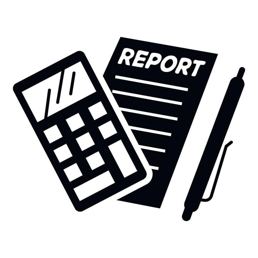 Finance report icon, simple style vector
