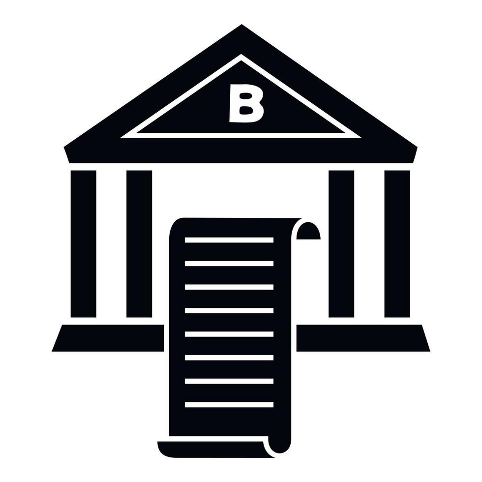 icono de informe bancario, estilo simple vector