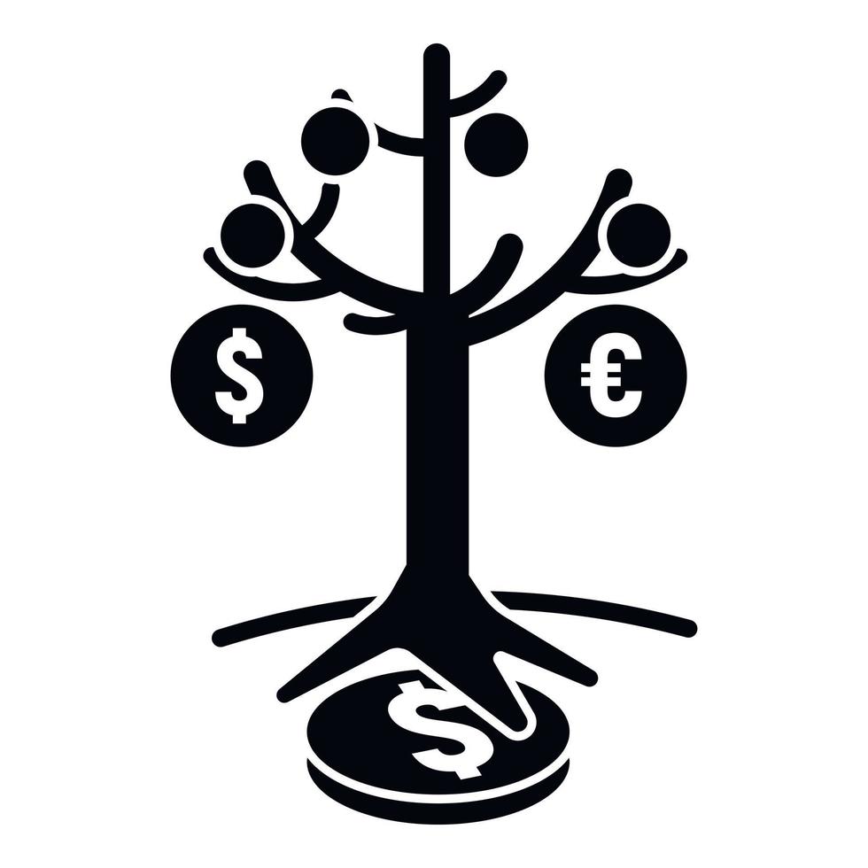 Money tree icon, simple style vector