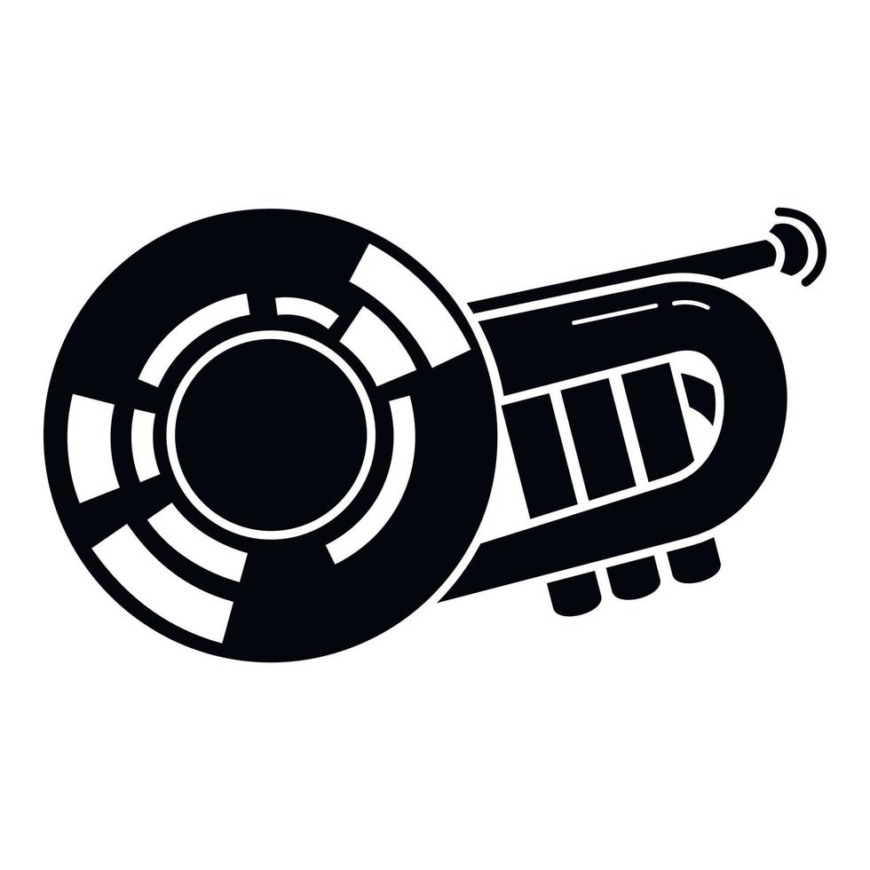 Bass trumpet icon, simple style vector