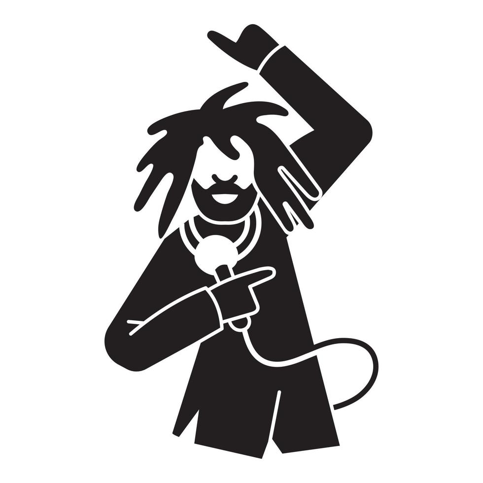 Rapper singer icon, simple style vector