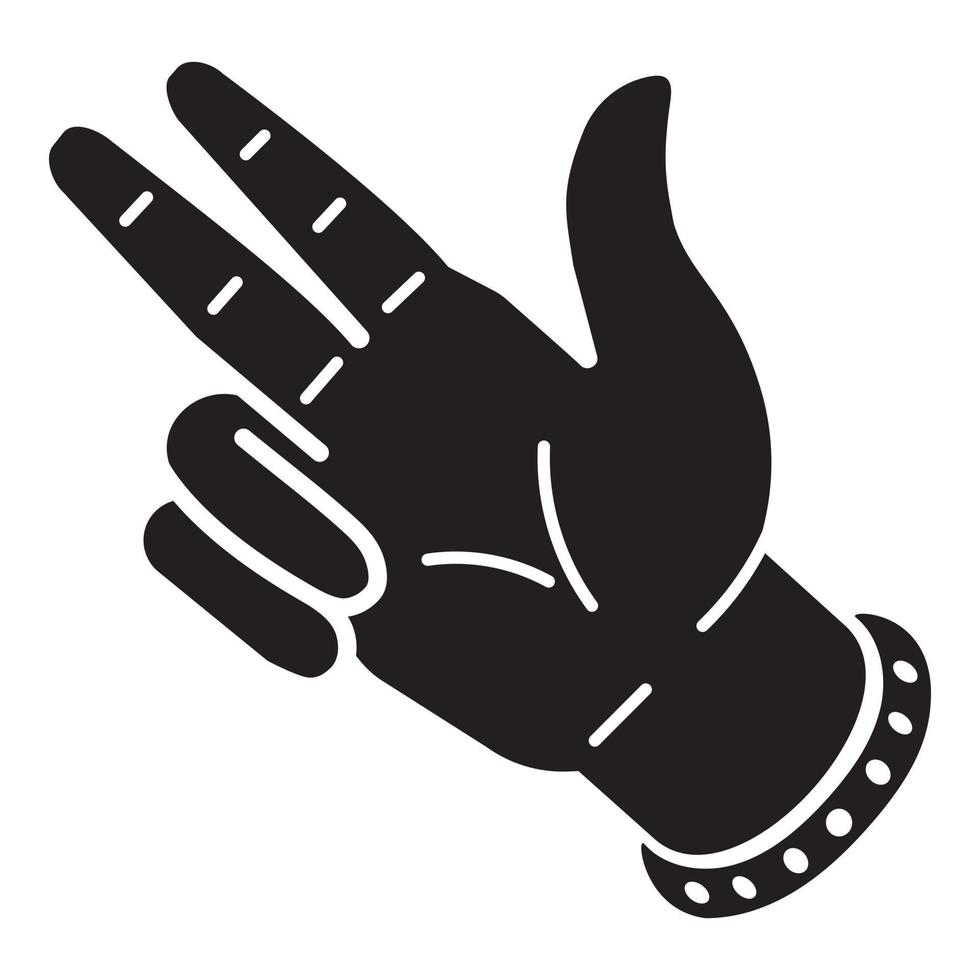 Hand rap sign icon, simple style vector