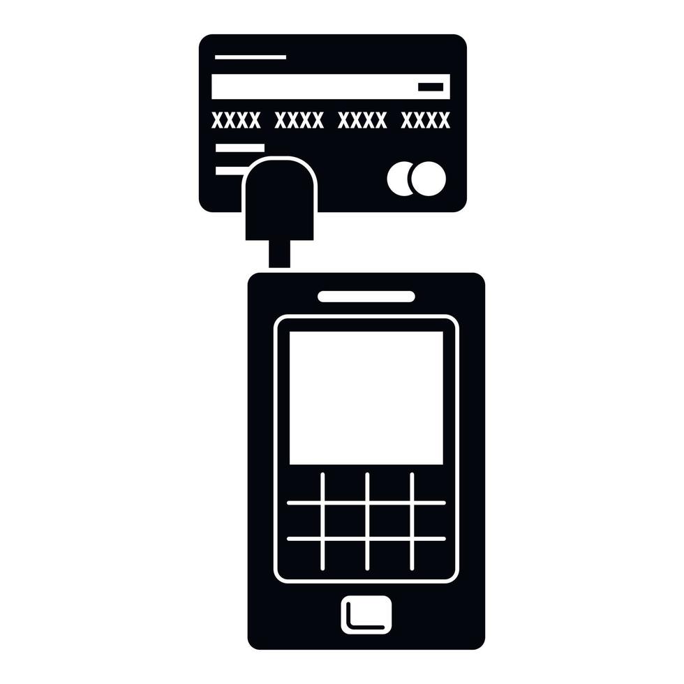 Credit card terminal icon, simple style vector