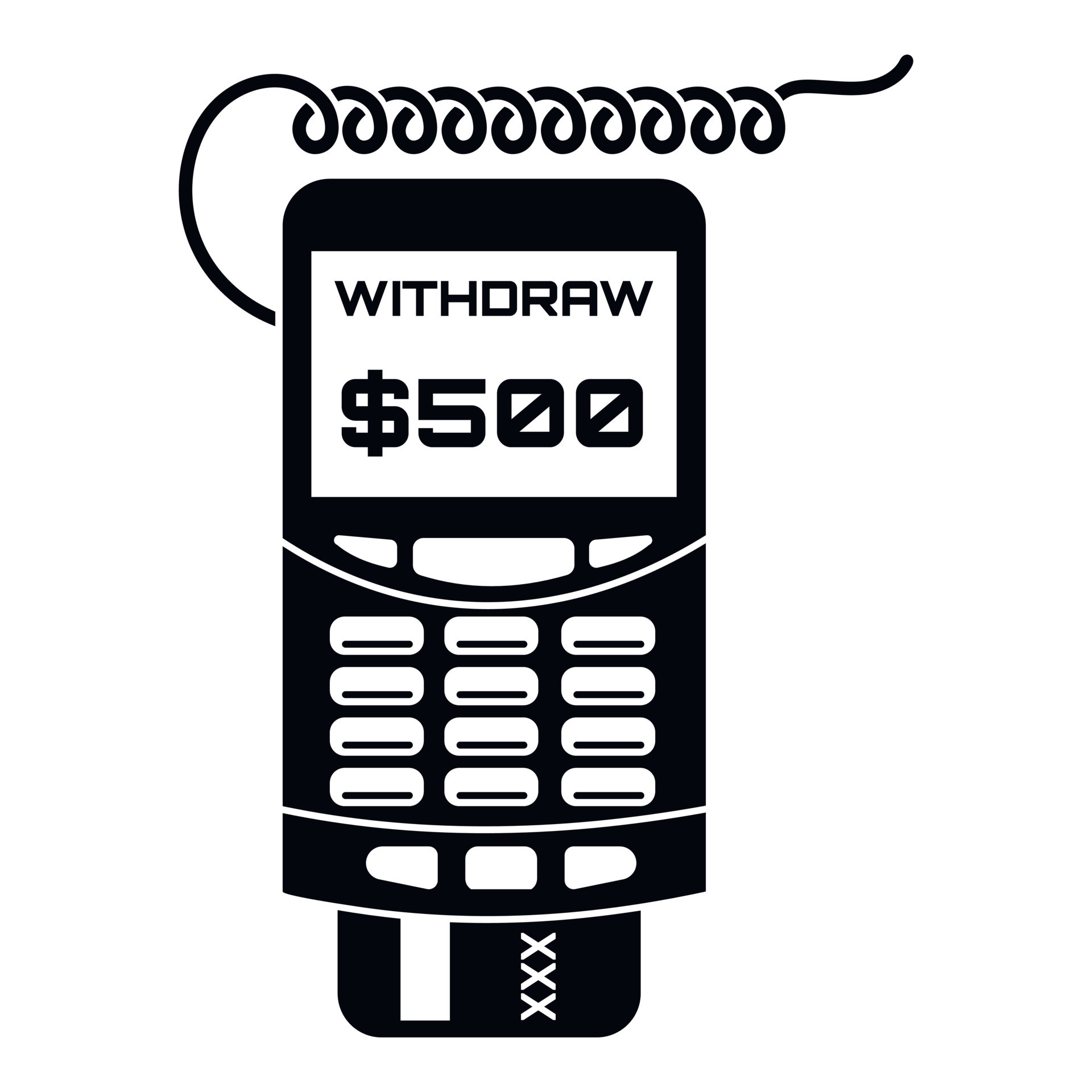 Credit card terminal withdraw icon, simple style 15384709 Vector Art at