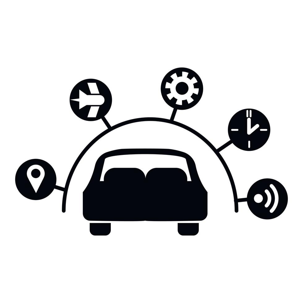 Driverless car icon, simple style vector