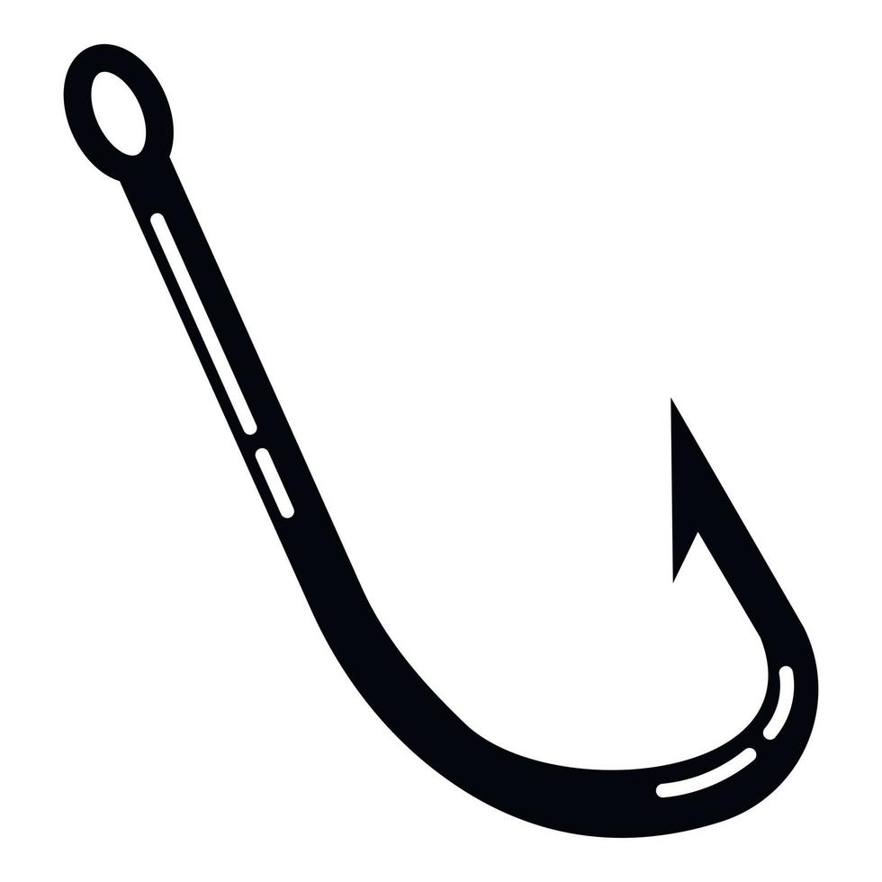 New fishing hook icon, simple style vector