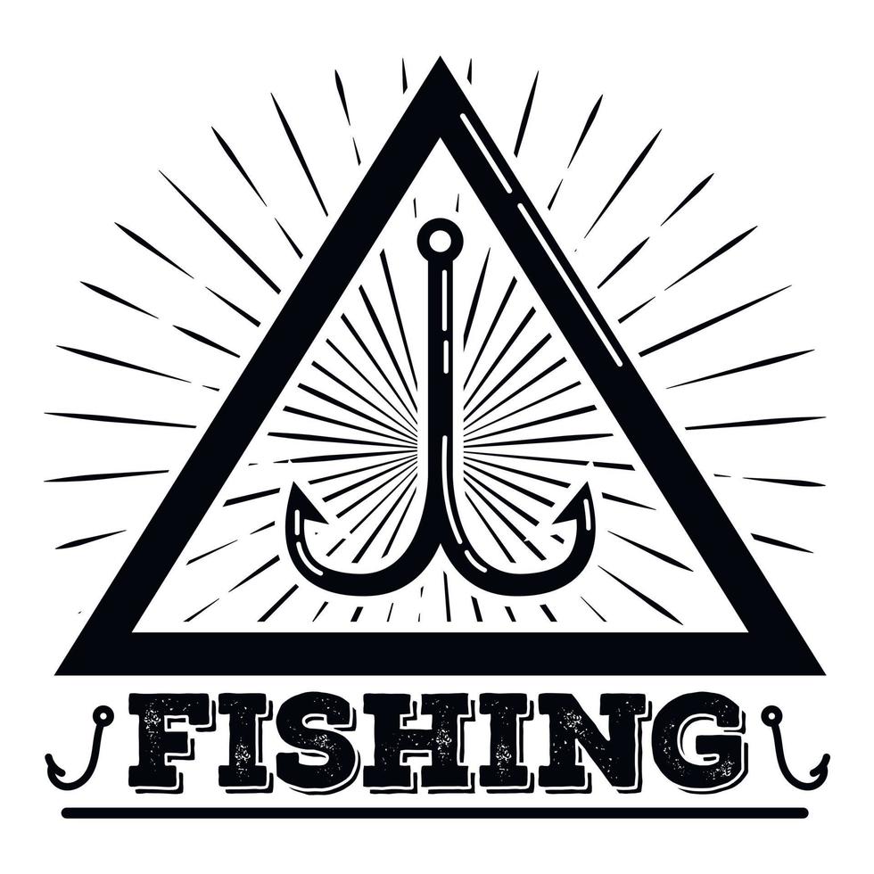 Fishing logo, simple style vector