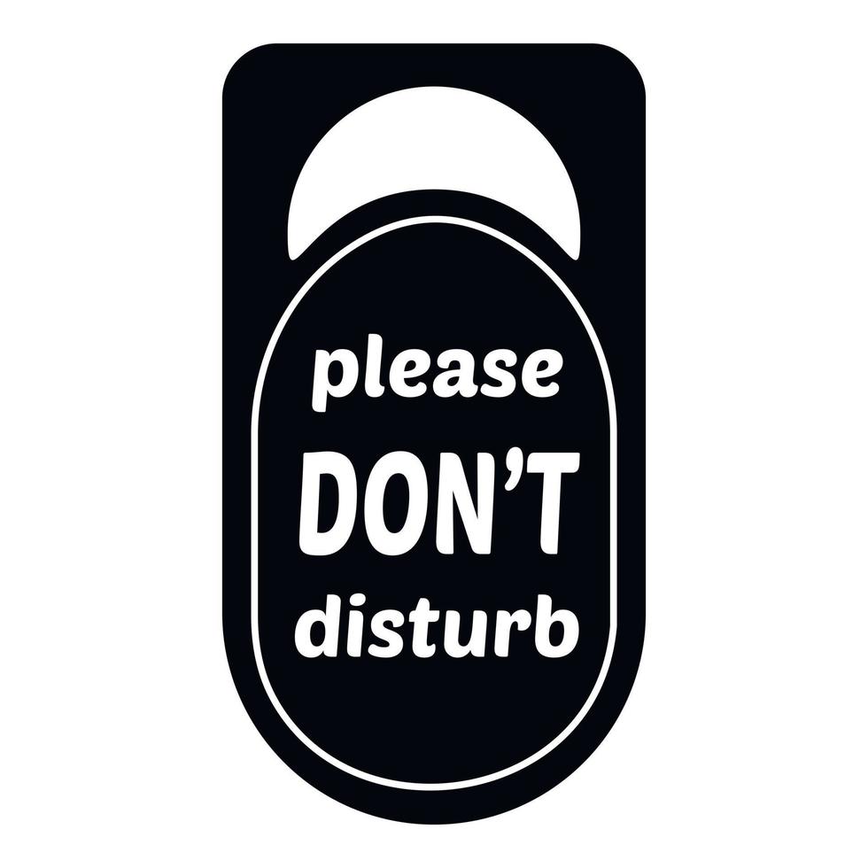 Please dont disturb door tag icon, simple style vector