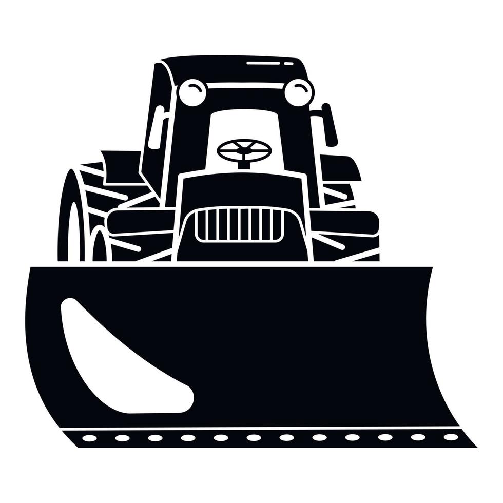 Tractor bulldozer icon, simple style vector