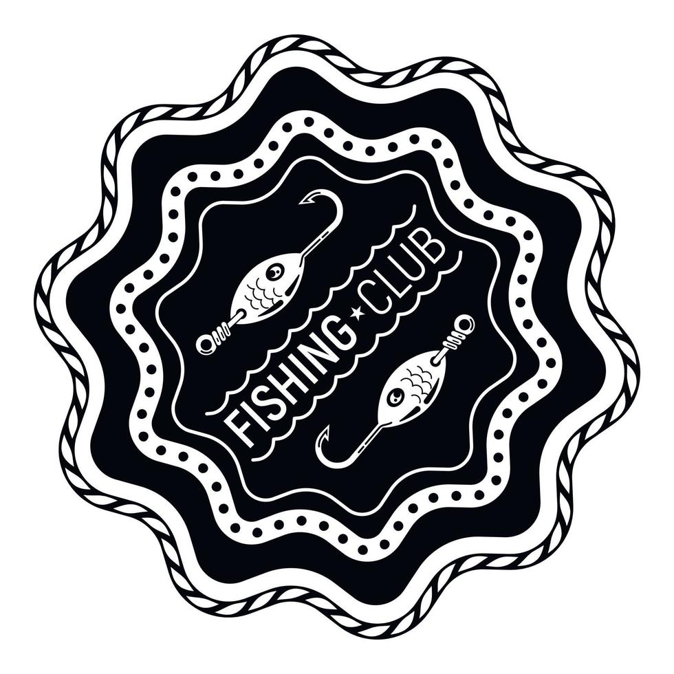 Fishing club hook logo, simple style vector