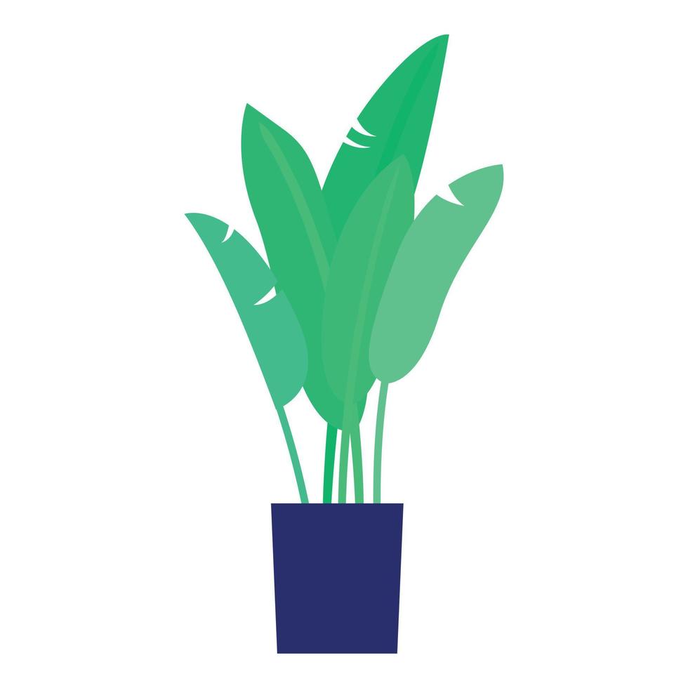 Tropical plant pot icon, flat style vector