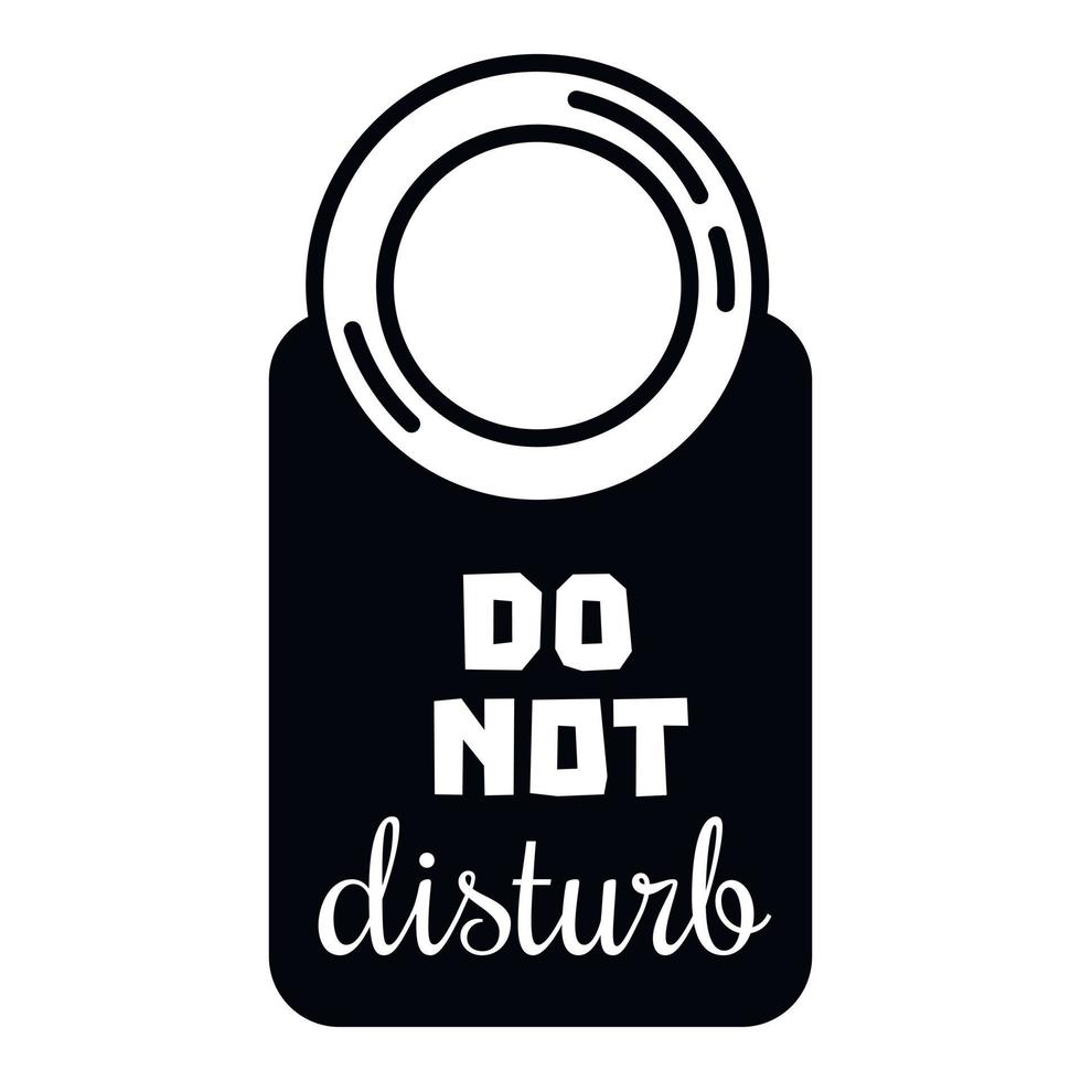 icono de tarjeta de puerta no molestar, estilo simple vector