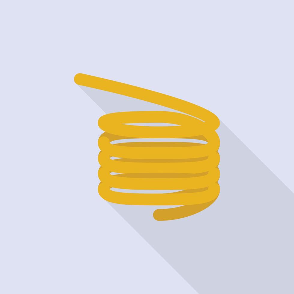 Yellow metal coil icon, flat style vector