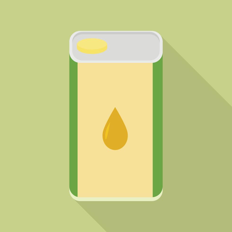 icono de lata de metal de aceite vegetal, estilo plano vector
