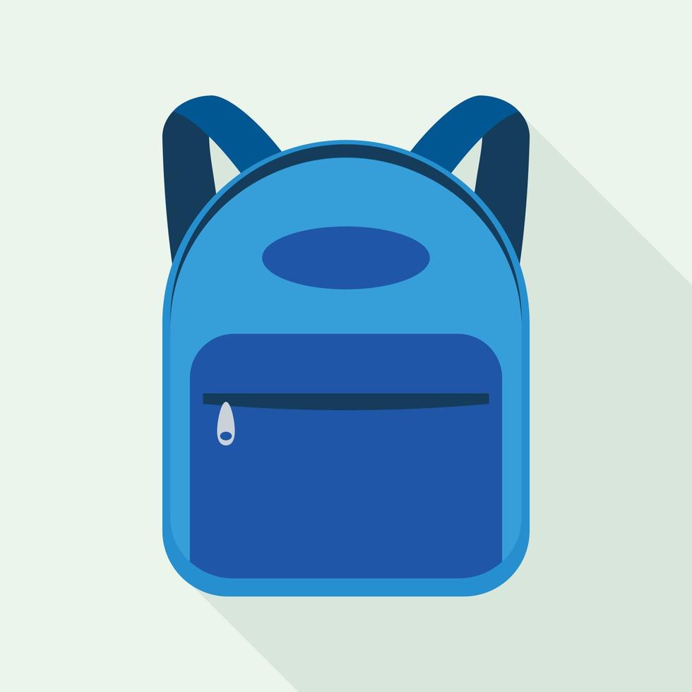 icono de mochila azul, estilo plano vector