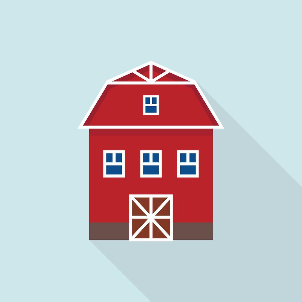 Farm barn icon, flat style vector