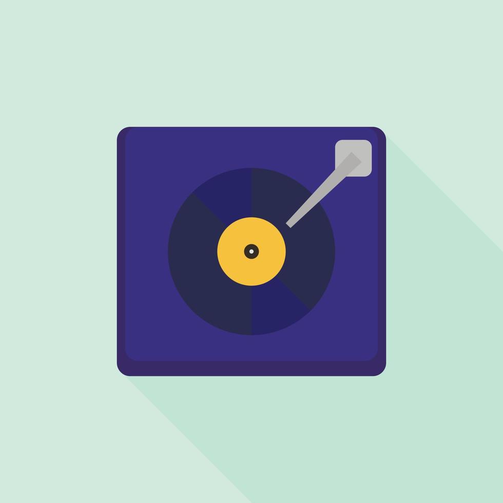 icono de disco de vinilo, estilo plano vector