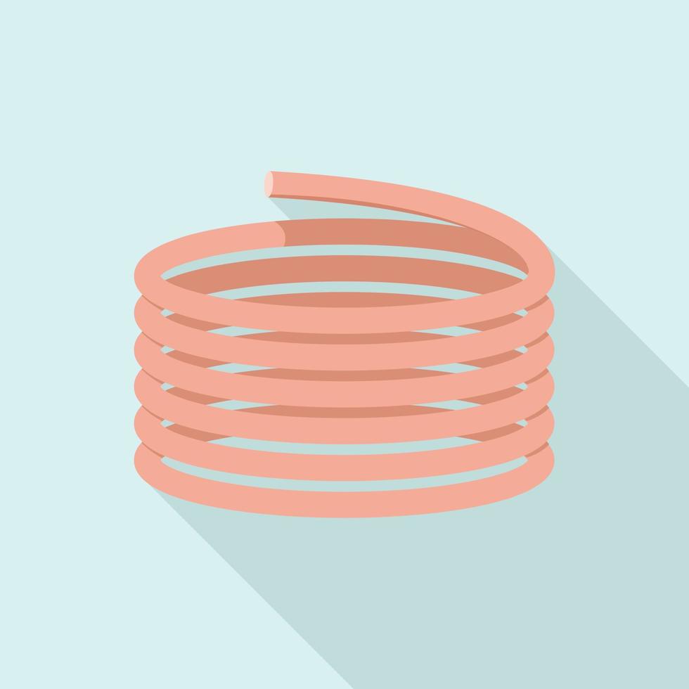 Red coil icon, flat style vector