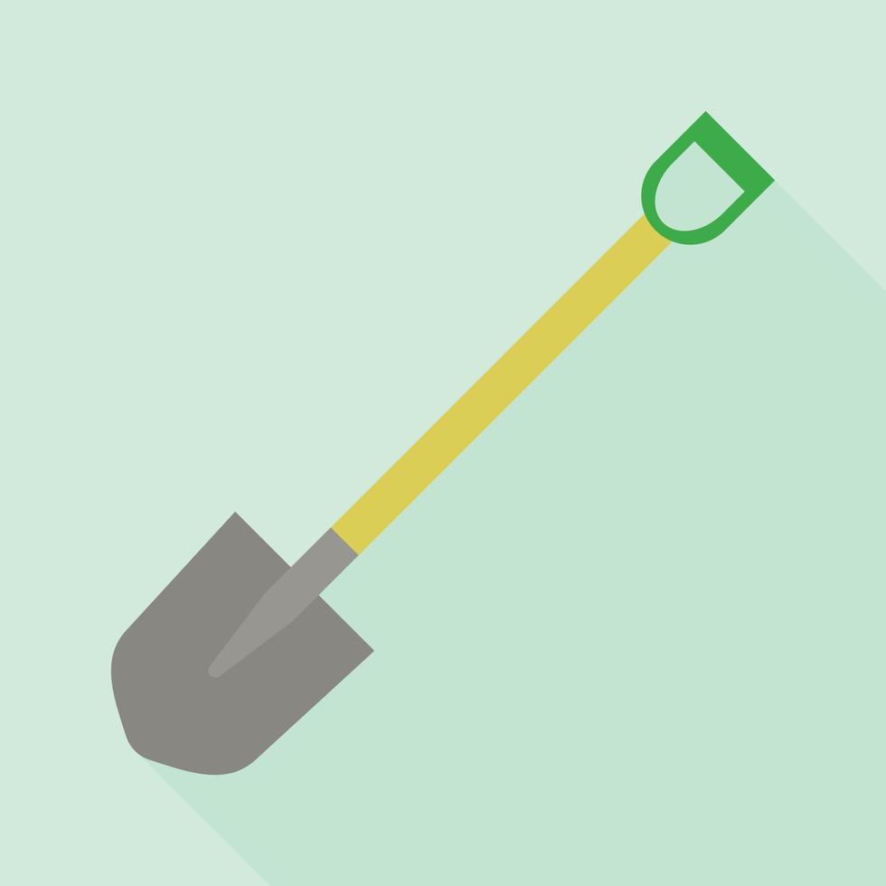 Garden shovel icon, flat style vector