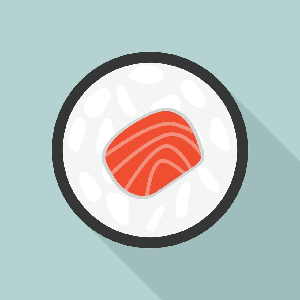 icono de sushi asiático, estilo plano vector