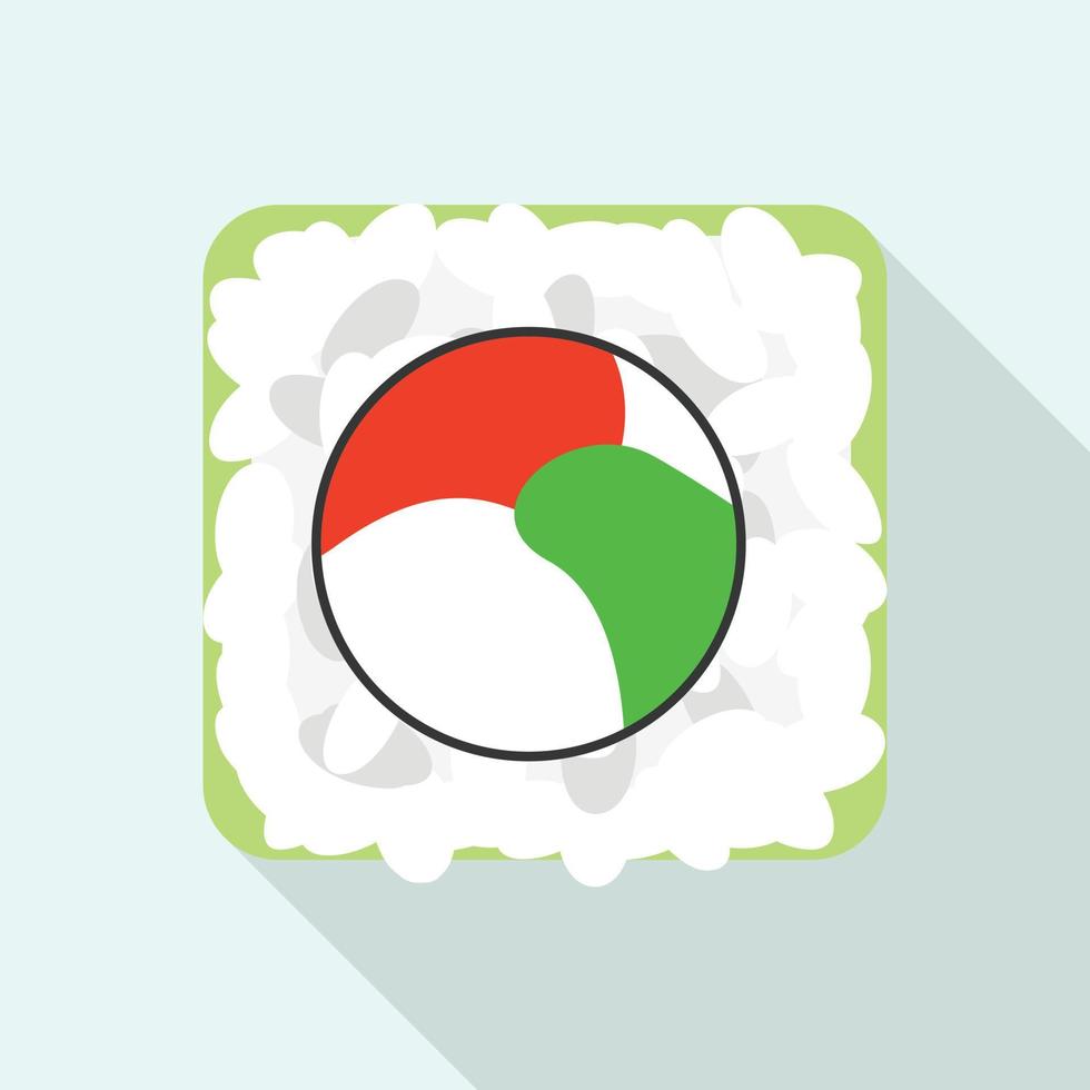 icono de sushi de arroz, estilo plano vector