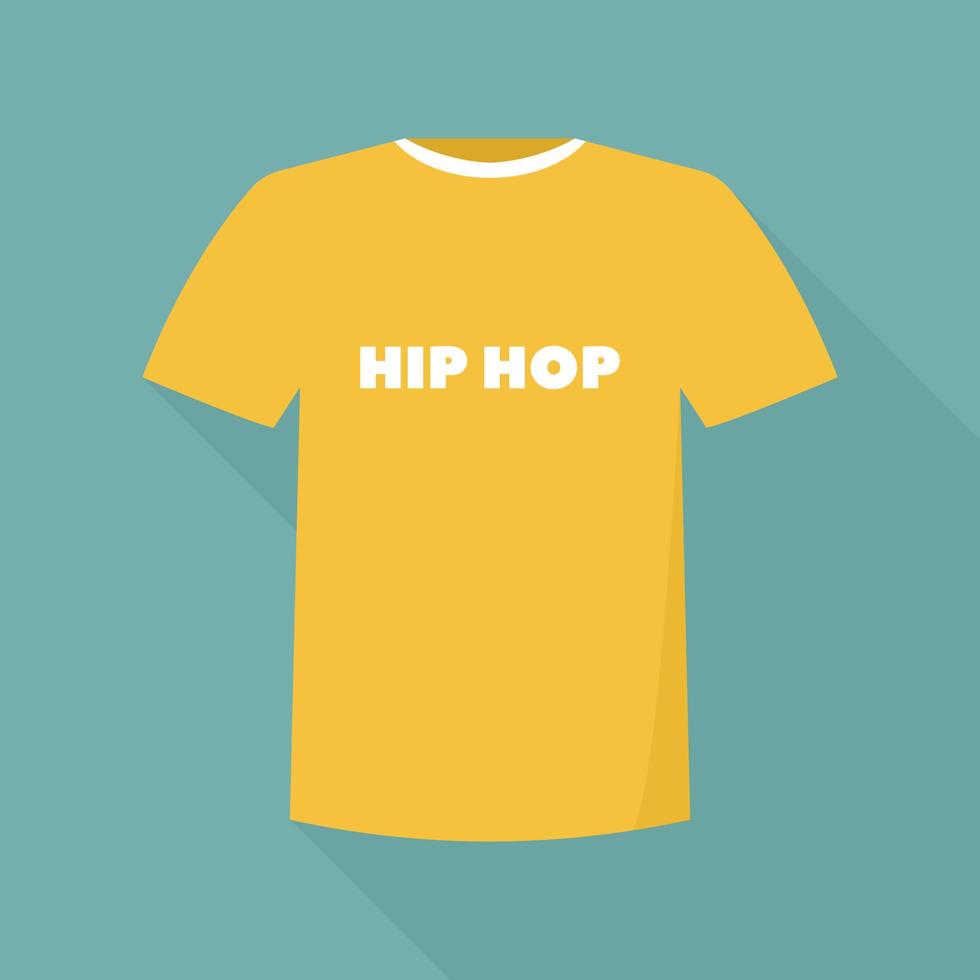 icono de camiseta de hip hop, estilo plano vector