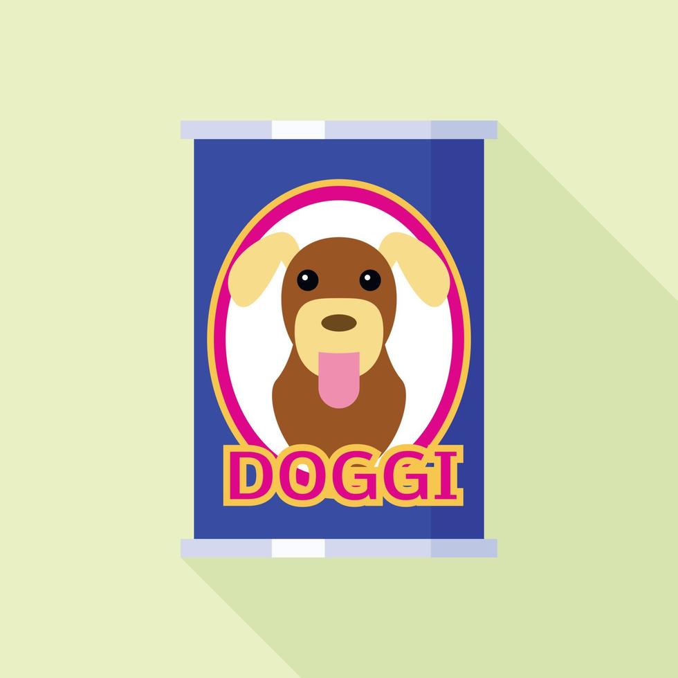 Dog food tin can icon, flat style vector