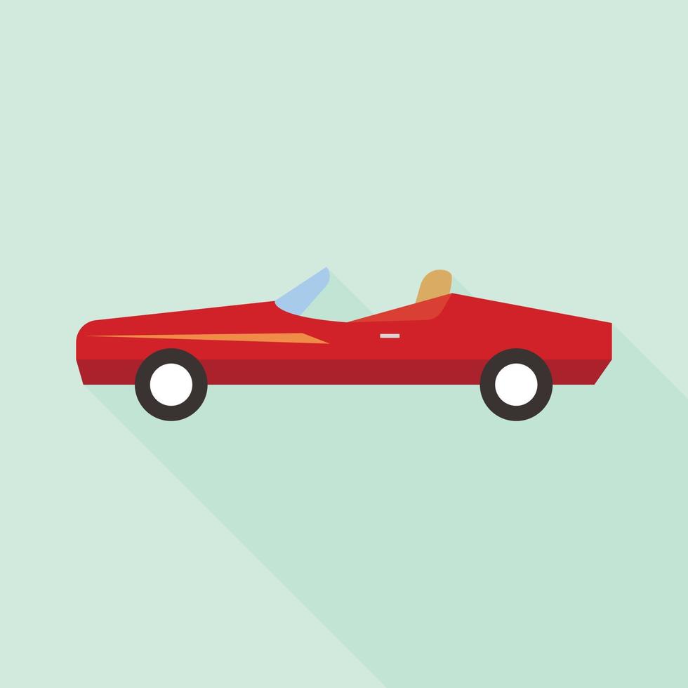 icono de coche rojo, estilo plano vector