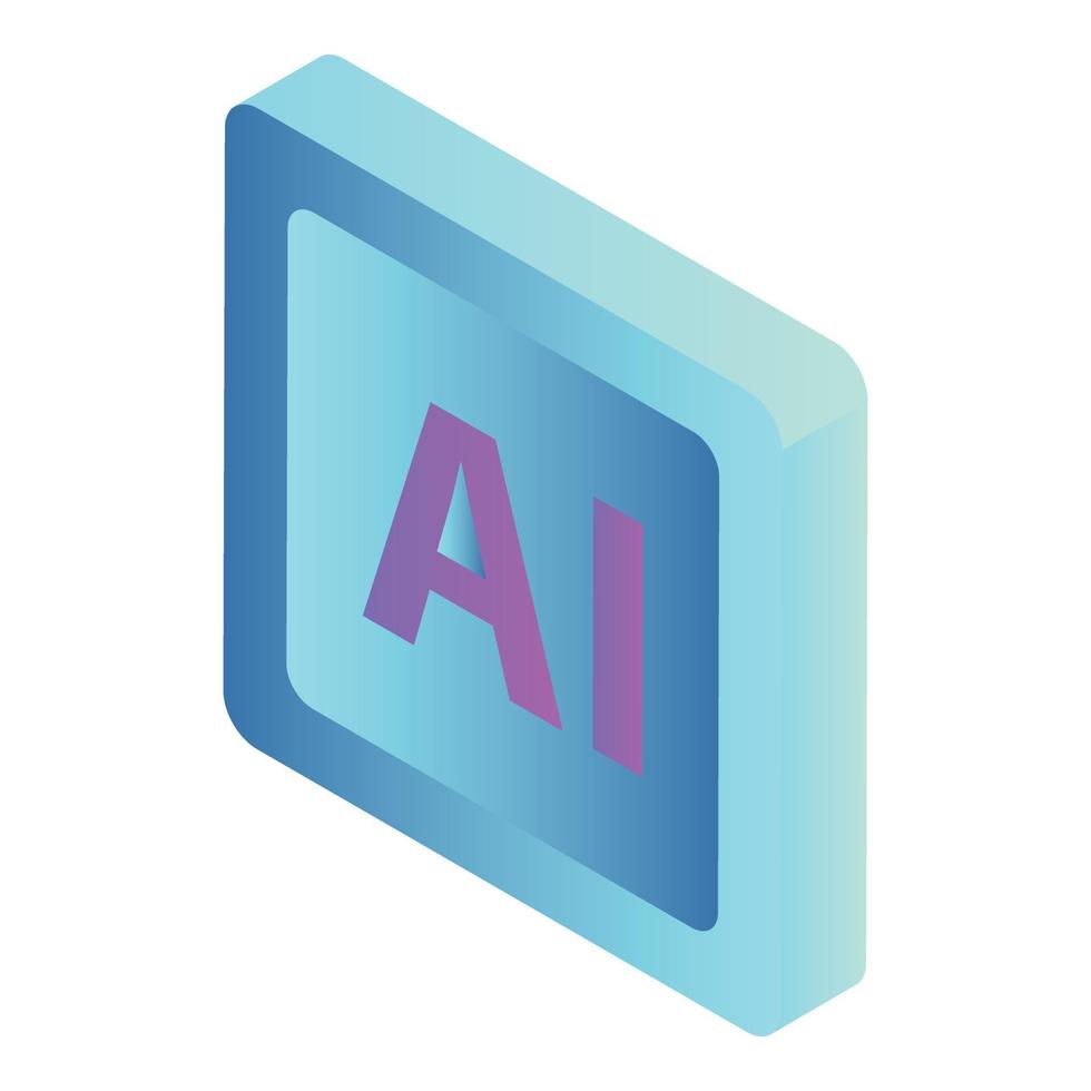 Smart ai sign icon, isometric style vector