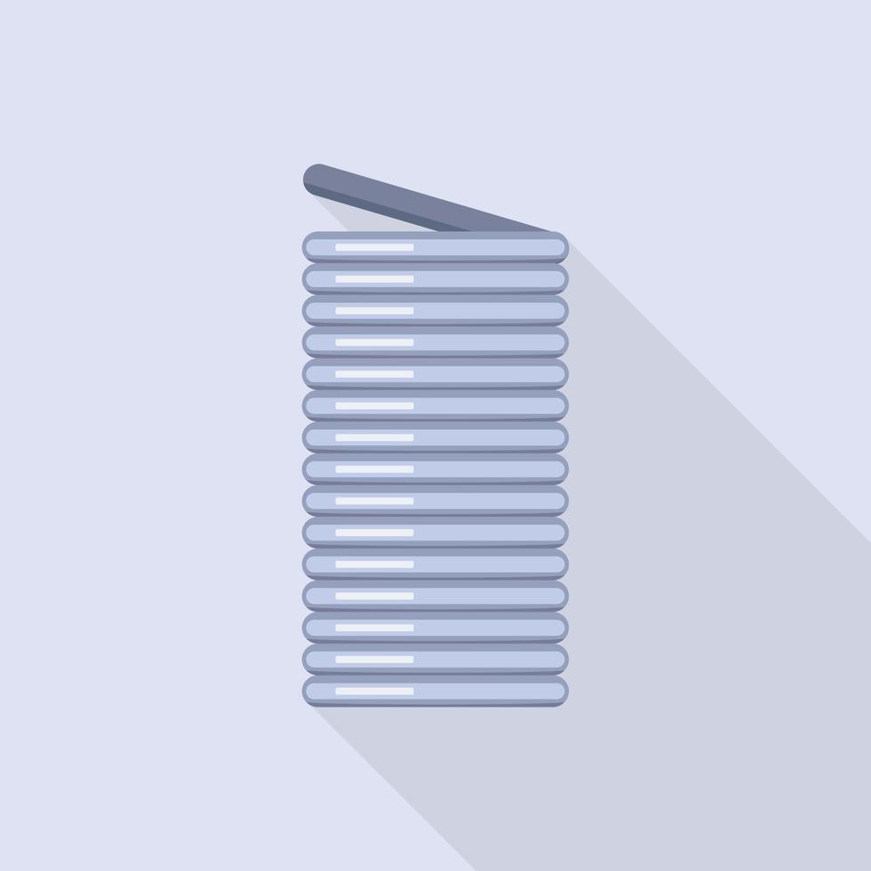 Steel spring icon, flat style vector