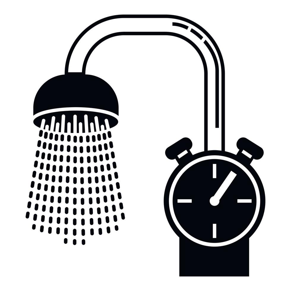 Water save bathroom icon, simple style vector