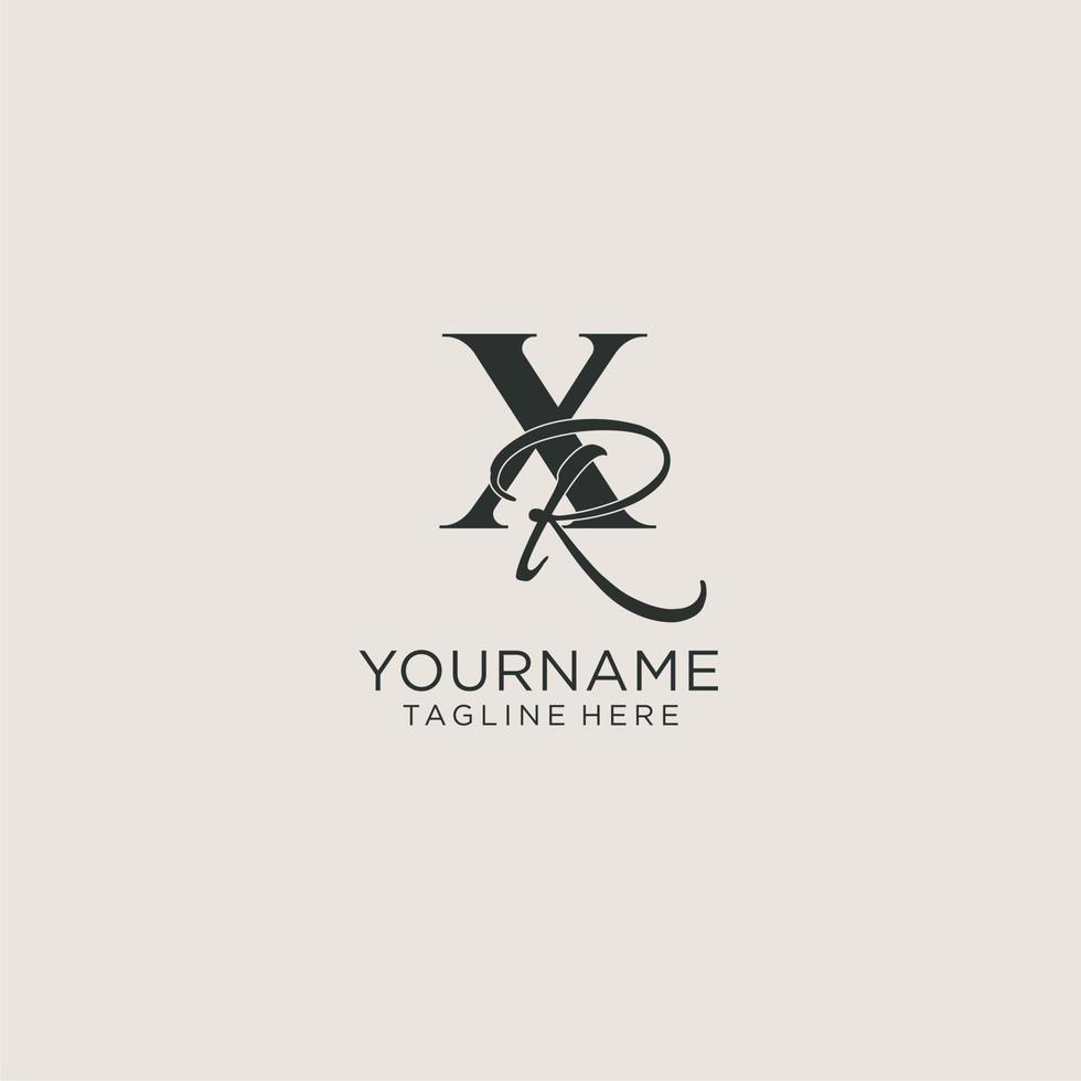 Initials XR letter monogram with elegant luxury style. Corporate identity and personal logo vector